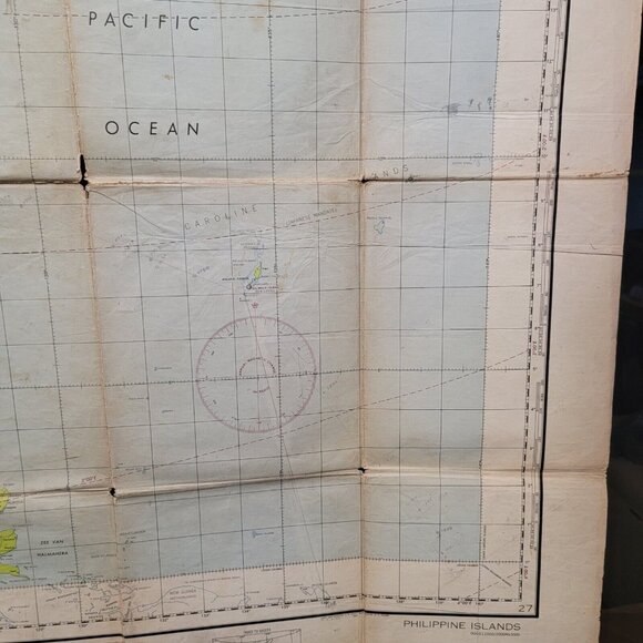 Feb 1944 WWII Amy Air Forces Long Range Navigation Chart Philippine Island Topo - Picture 8 of 16